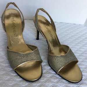 Yves Saint Laurent sz 8 gold heels